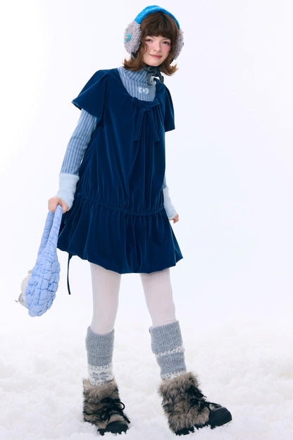 Deep Blue Velvet Dress