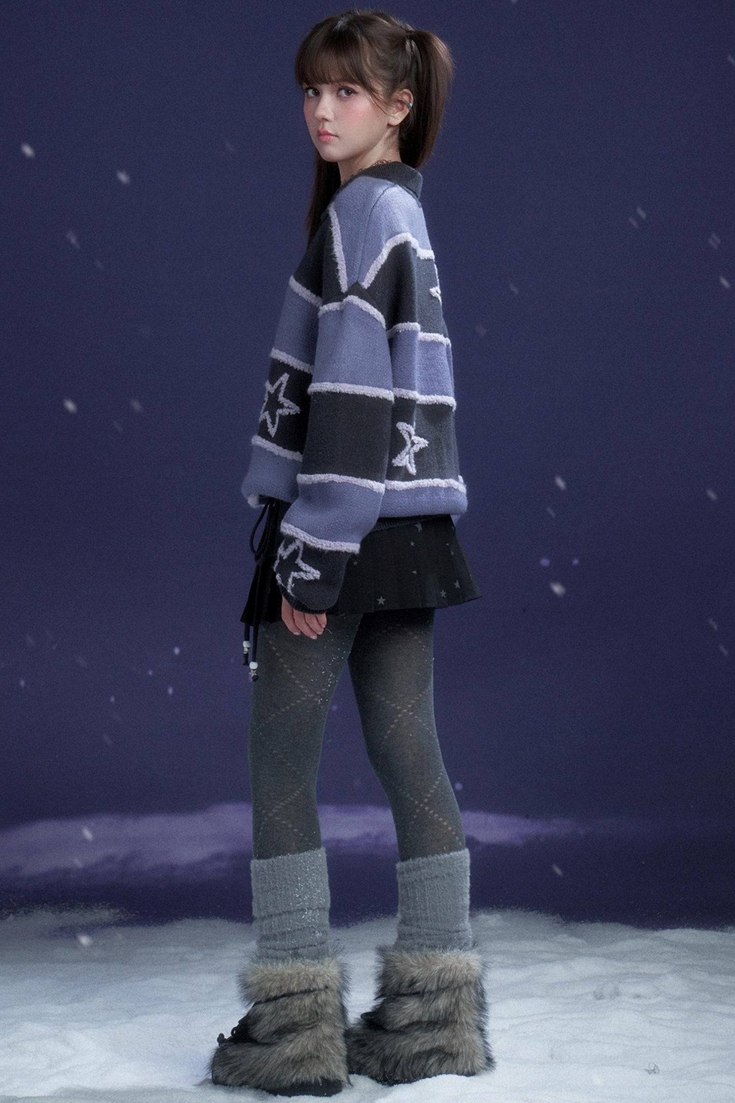 Border Star Jacquard Sweater