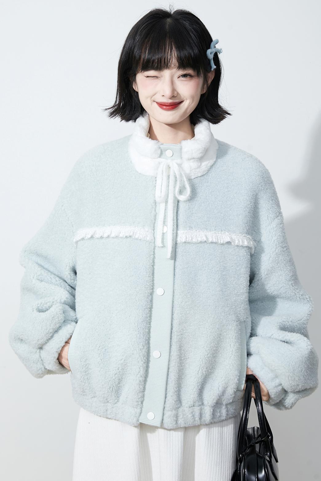 Soft mist blue longline coat