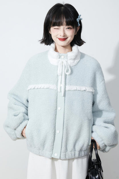 Soft mist blue longline coat