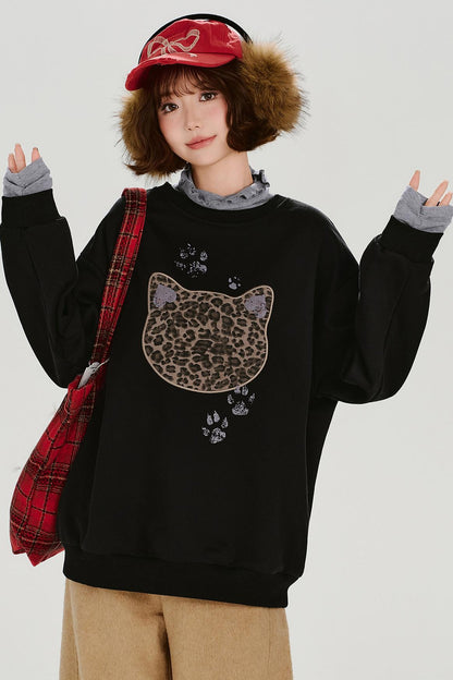 レトロレオパードルーズモードトップス