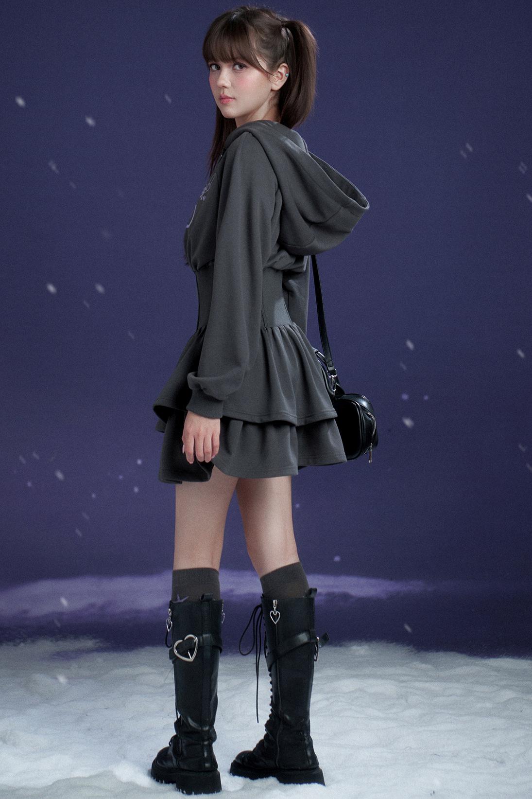 Casual Hooded Sweatdress