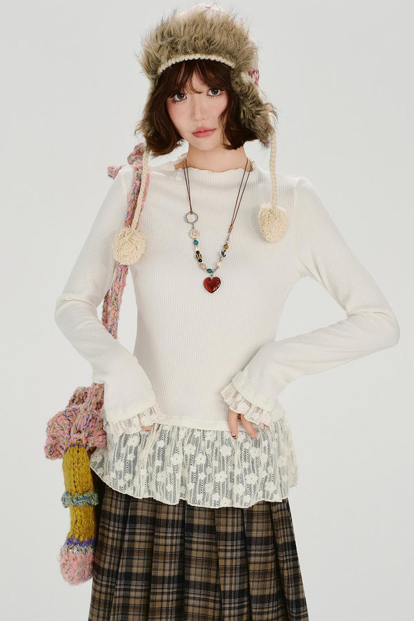 レトロレースレイヤートップ