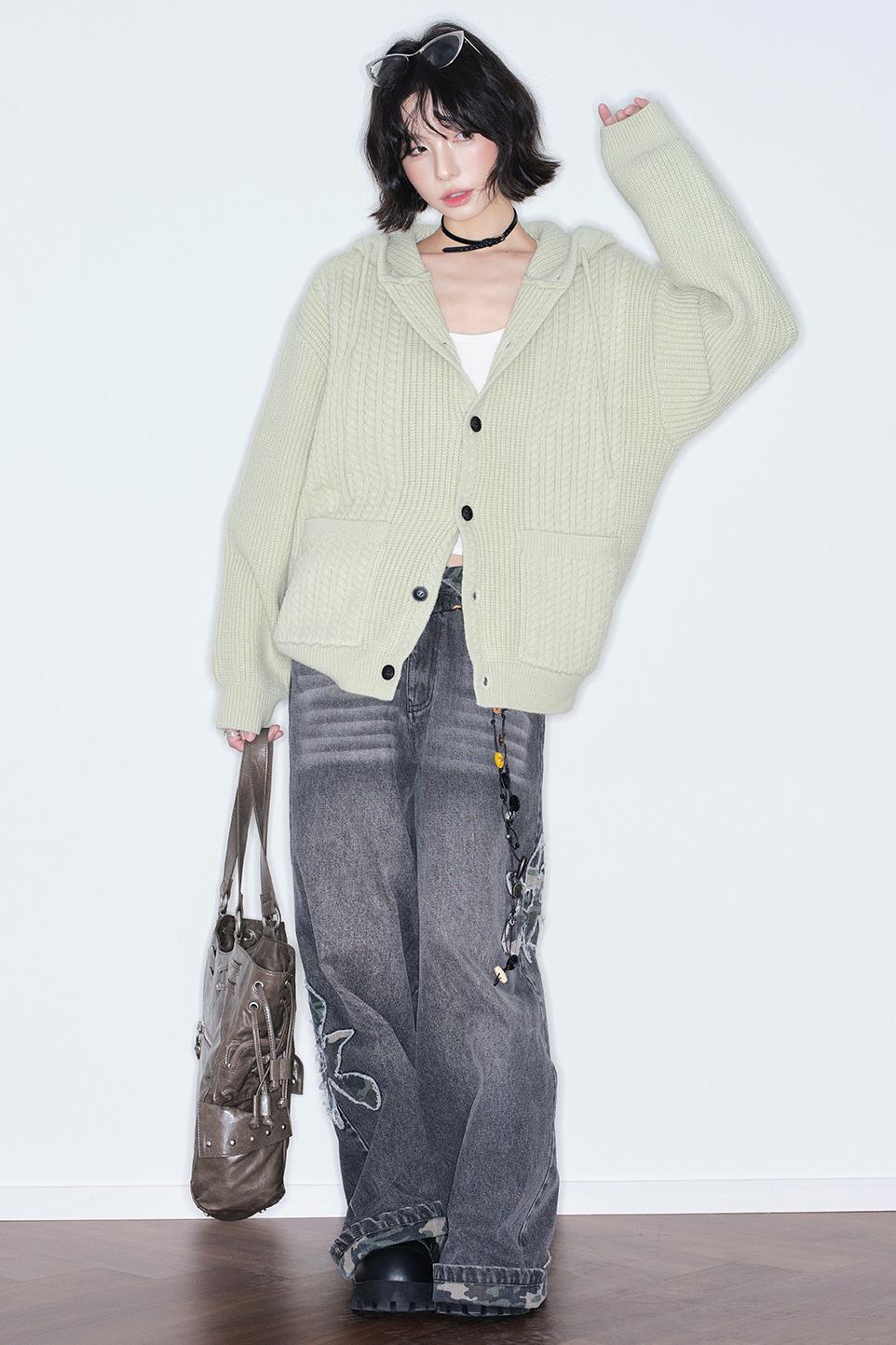 Gravity Knitted Hooded Jacket