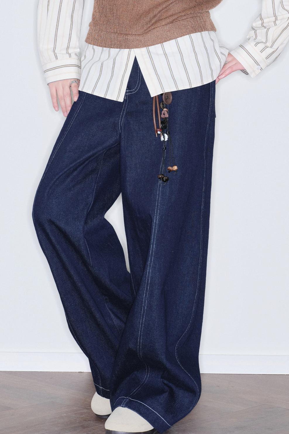 Color-Blocked Scimitar Jeans