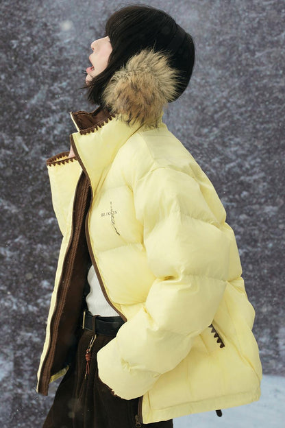 カラーブロックスタンドカラーコート