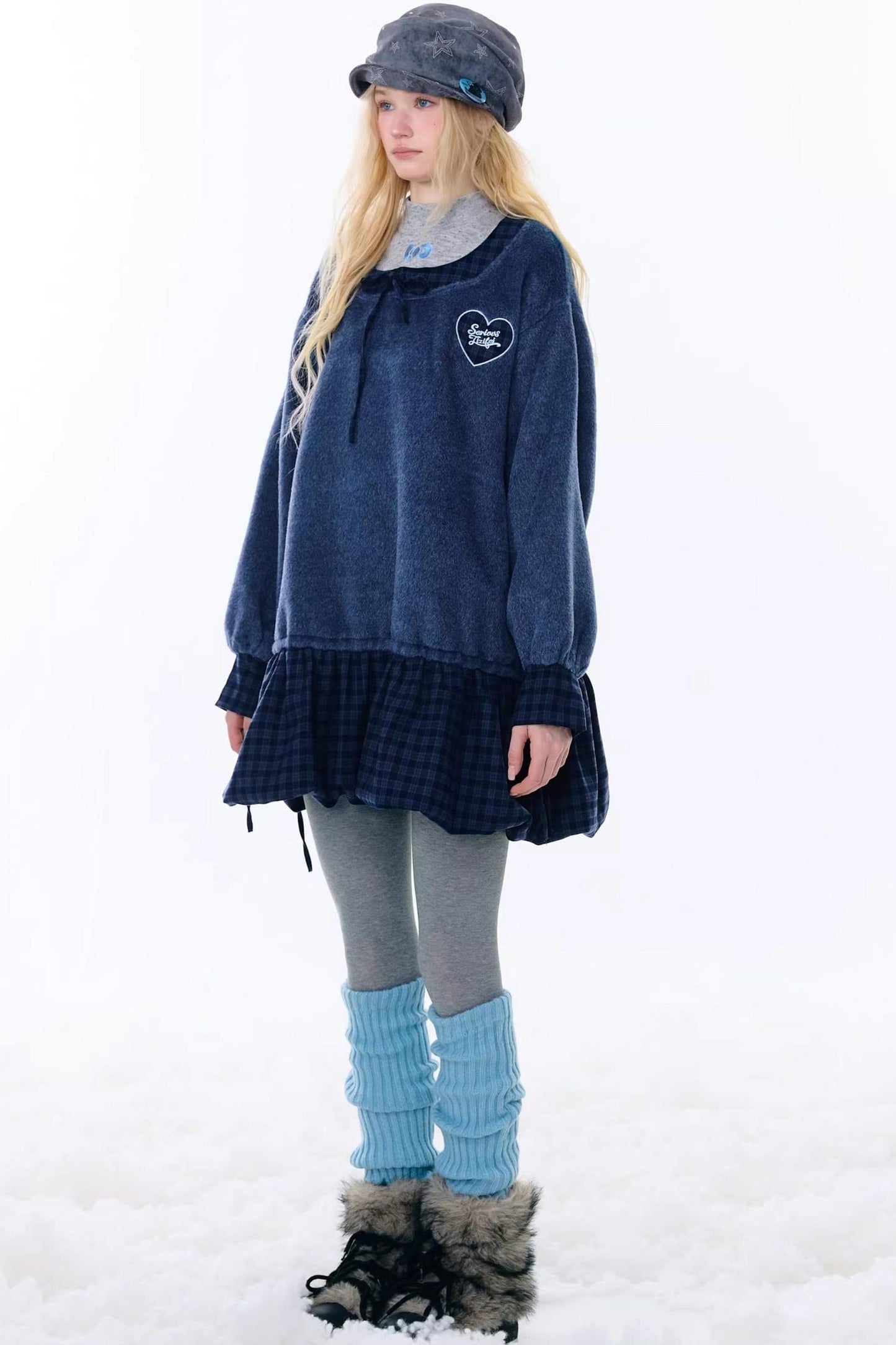 Check Loose Wide Dress