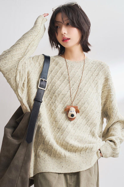 Lazy Style Twill Knit Sweater