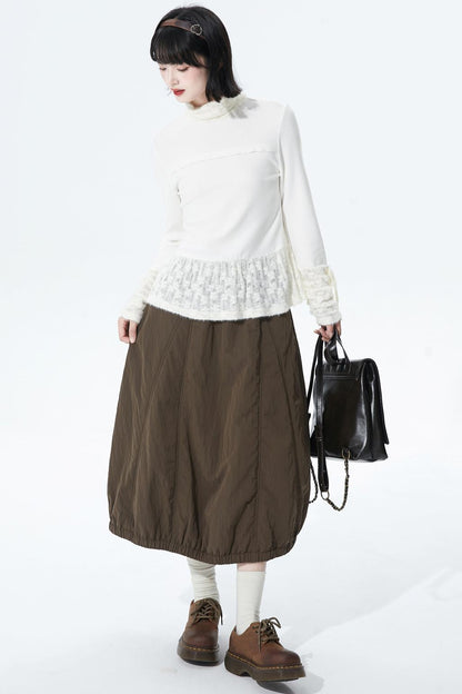 ウォームココアウールブレンドスカート