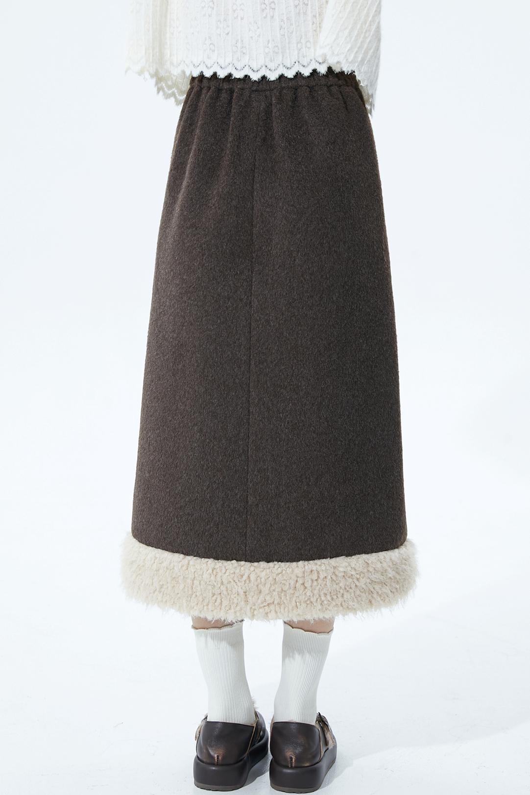 Deep Brown Wool Skirt