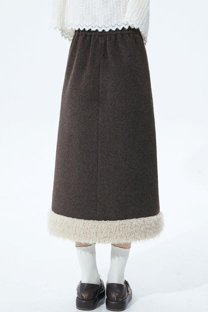 Deep Brown Wool Skirt