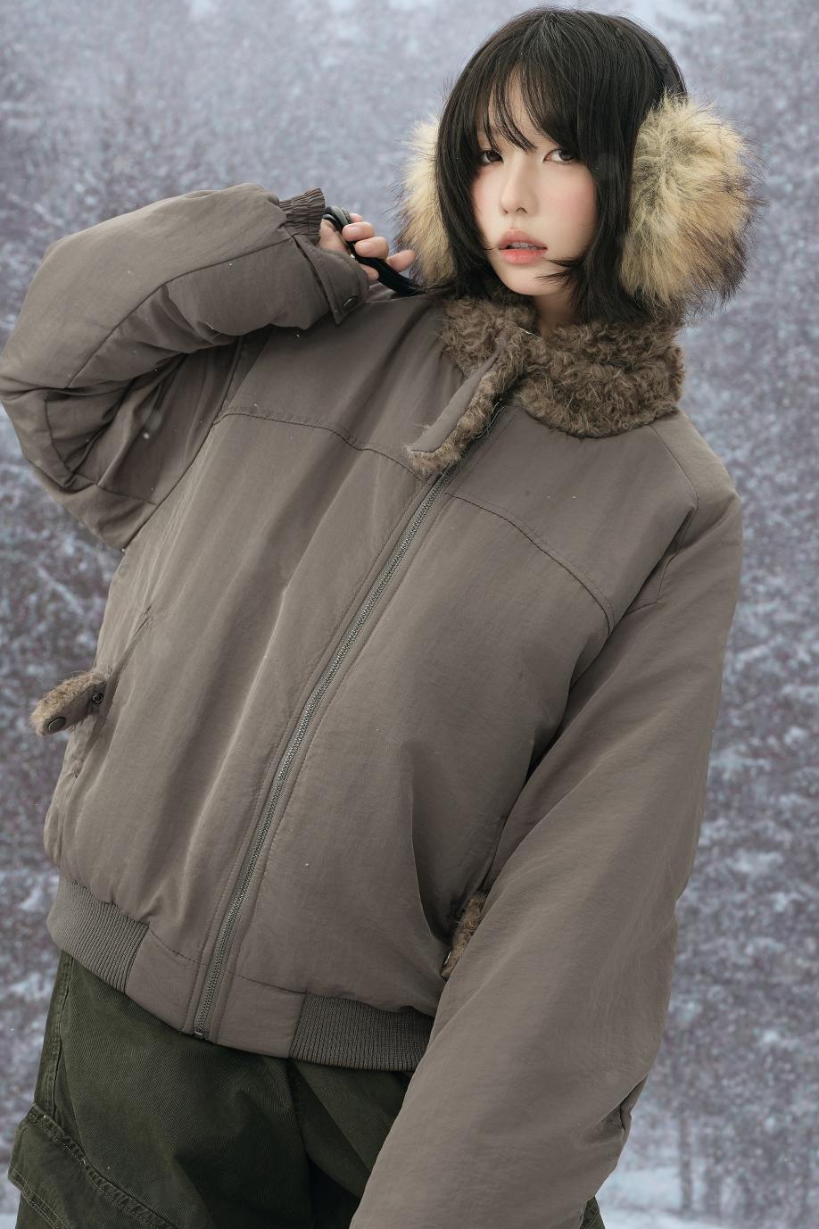 ミニマリストプラッシュコットンジャケット