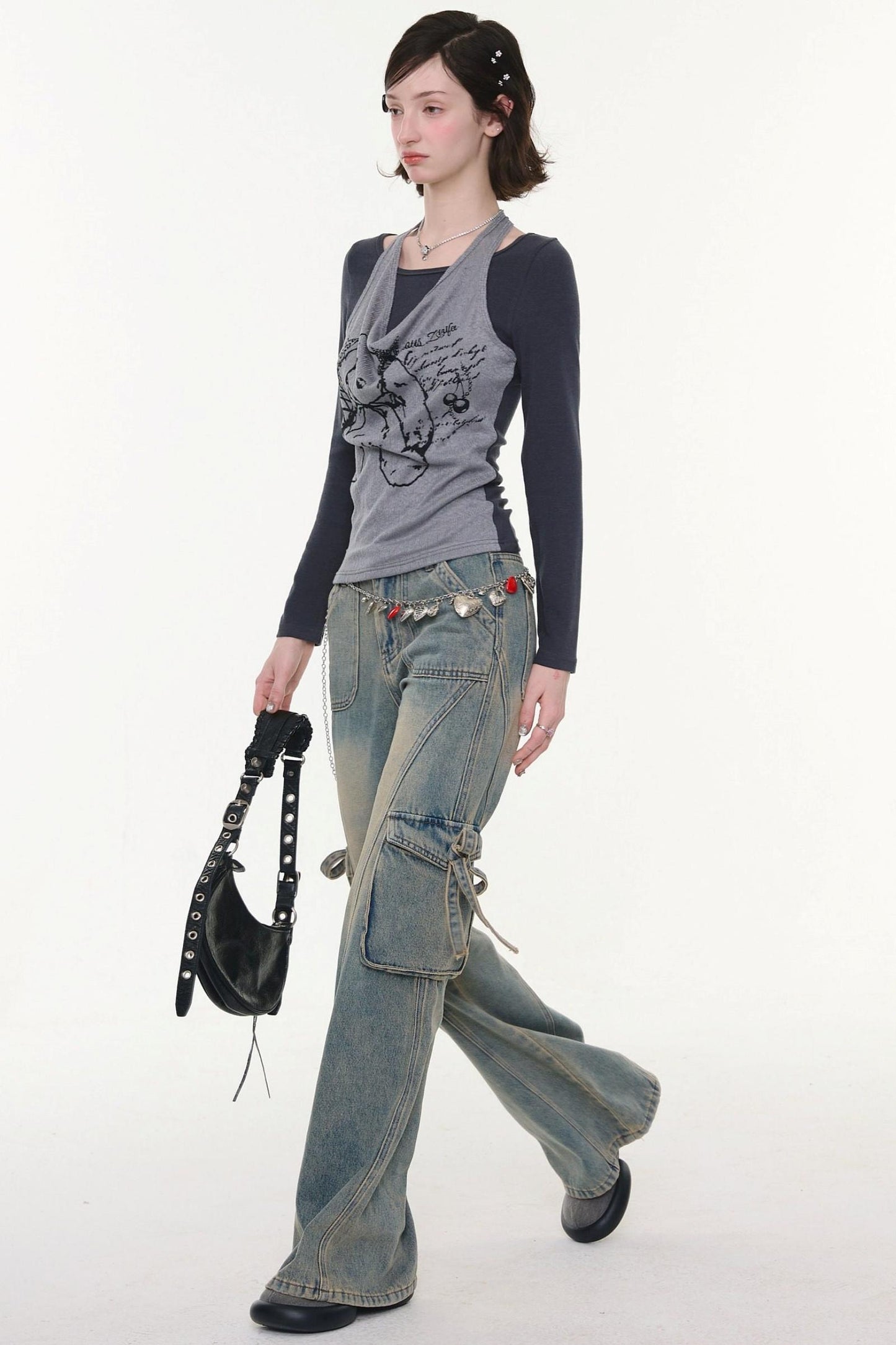 Rabbit Print Halter Top