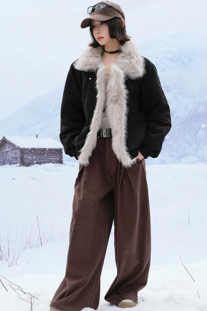 ビッグファーコラーカットンコート