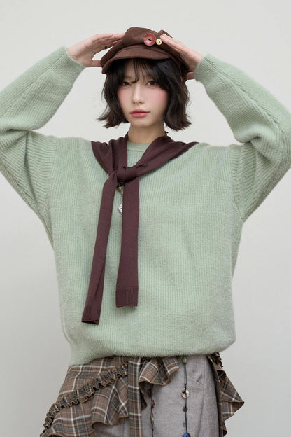 Gravity Color Block Shawl Collar Sweater