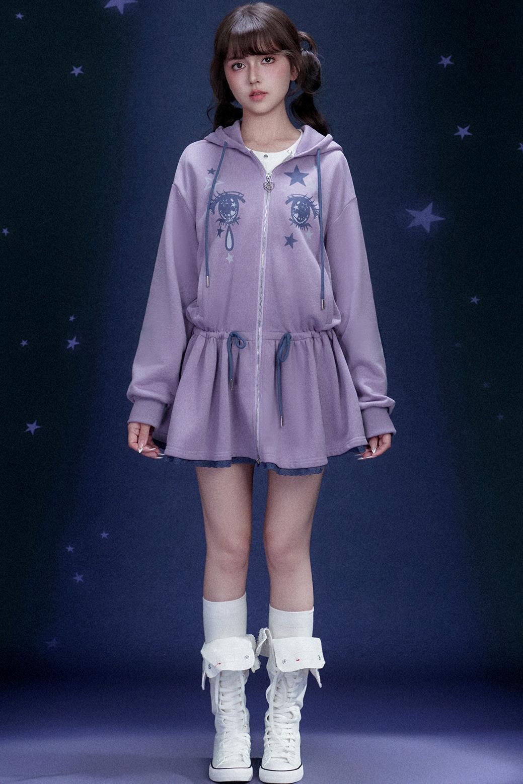 Comic Eye Hooded Dress