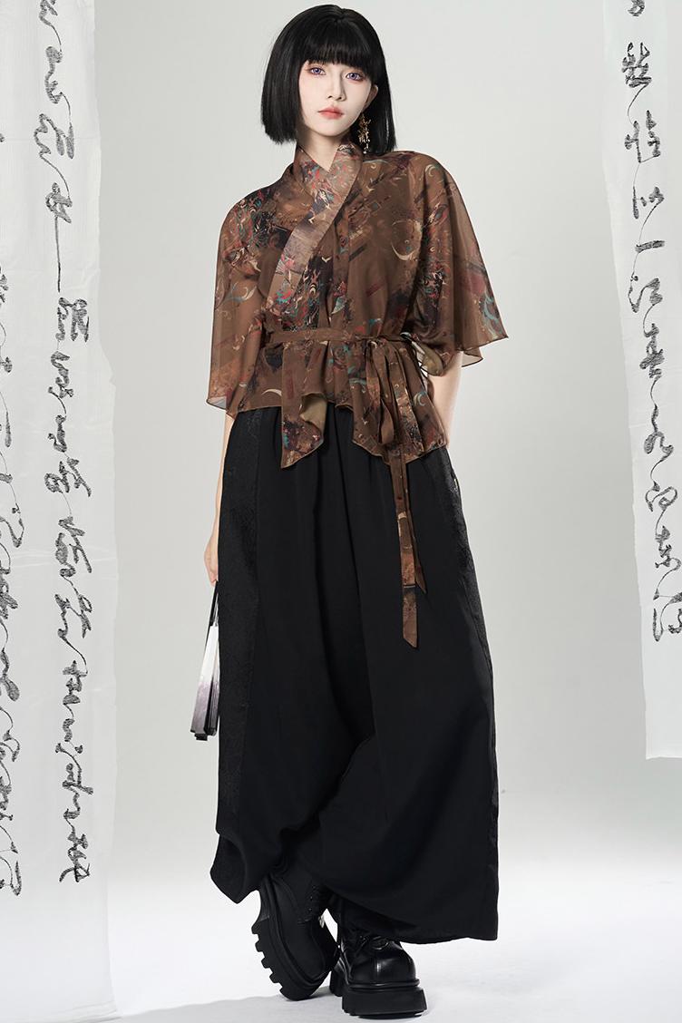 Lagenlook-Set mit weiter Hose im China-Stil