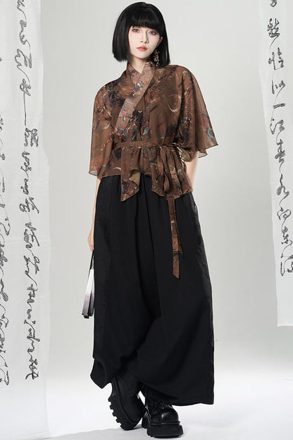 Lagenlook-Set mit weiter Hose im China-Stil