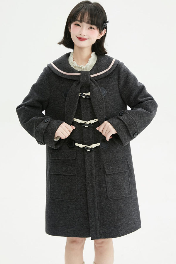 ストラクチャードウールブレンドコート