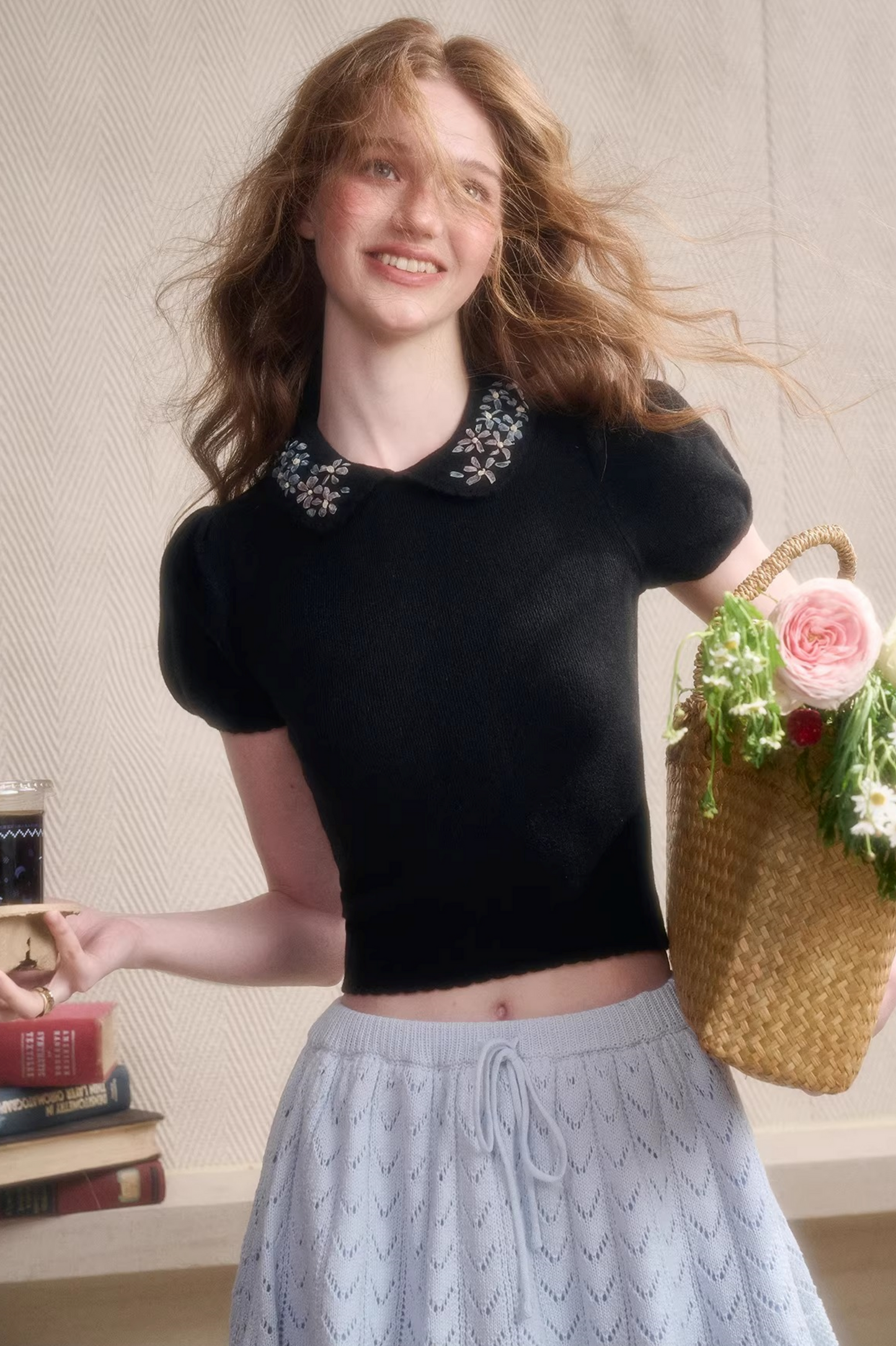 フローズンフラワーズタイトトップス