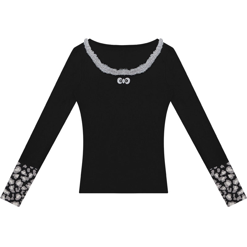 Leopard Print Knit Sweater