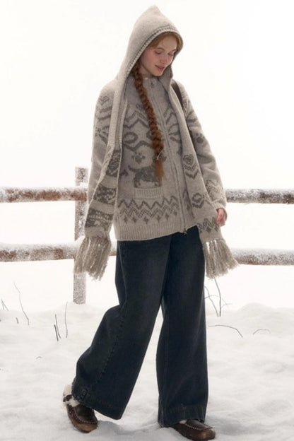 パピージップカーディガン+ハットスカーフ