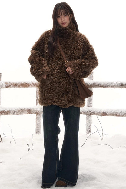 リバーシブルファースエードコート