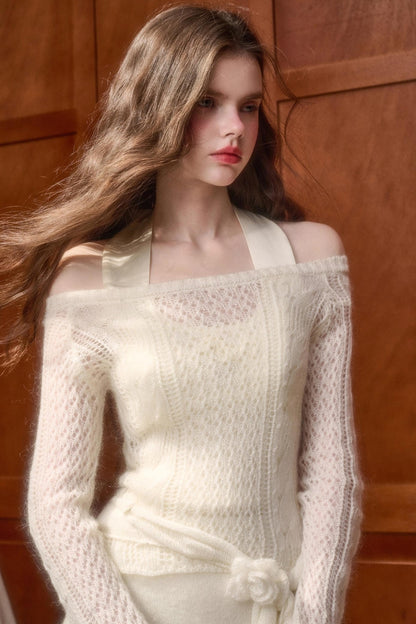 モヘアスイートトップス+スカート