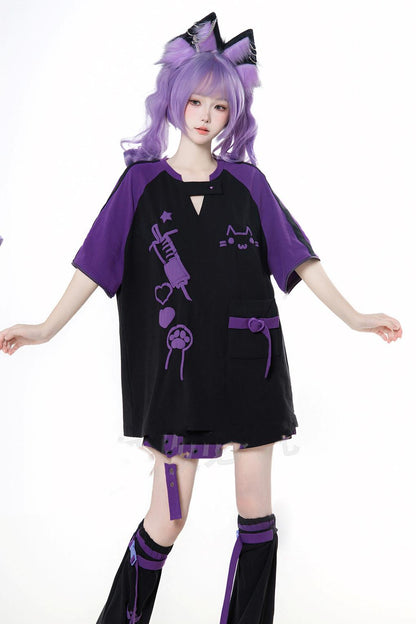 サブカルキャットサマーTシャツ+パンツ＋レッグカバー