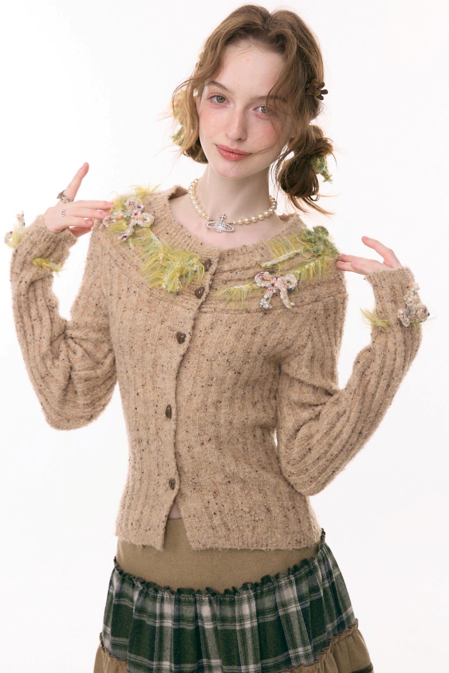 Mist Harbor Off-Shoulder Cardigan