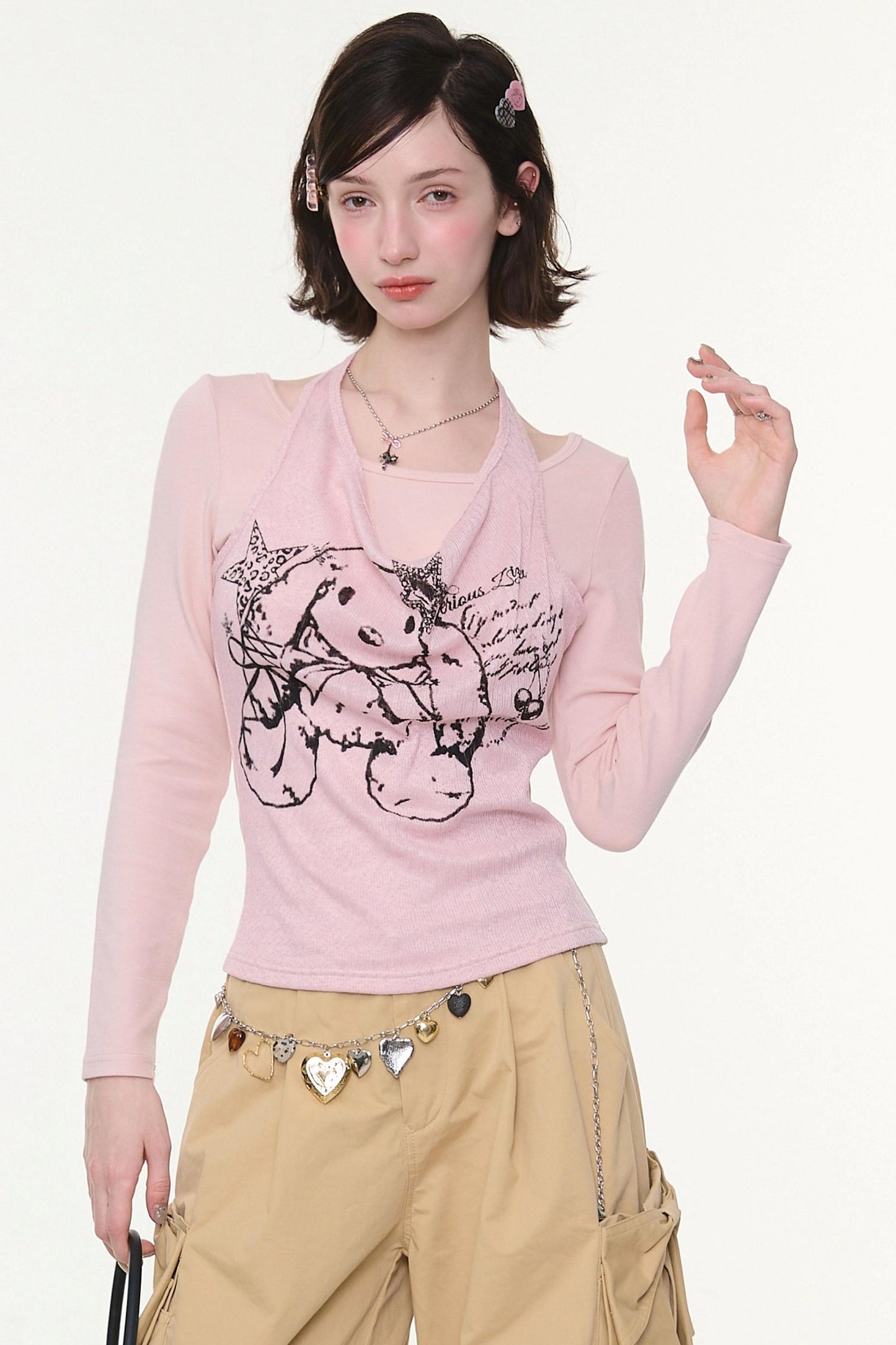 Rabbit Print Halter Top