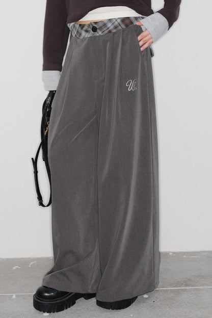 チェックルーズロングパンツ