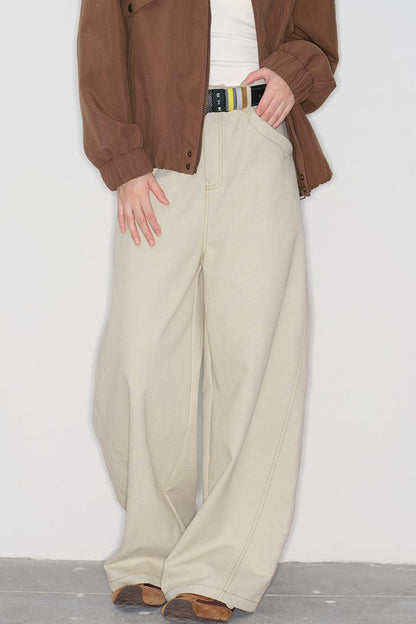 ルーズワイドモードデニムパンツ