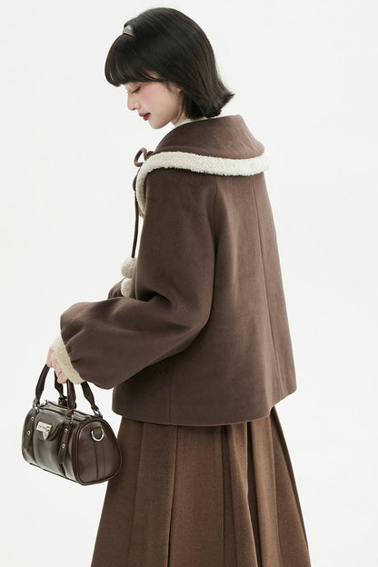 キャラメルブラウンプラッシュコート