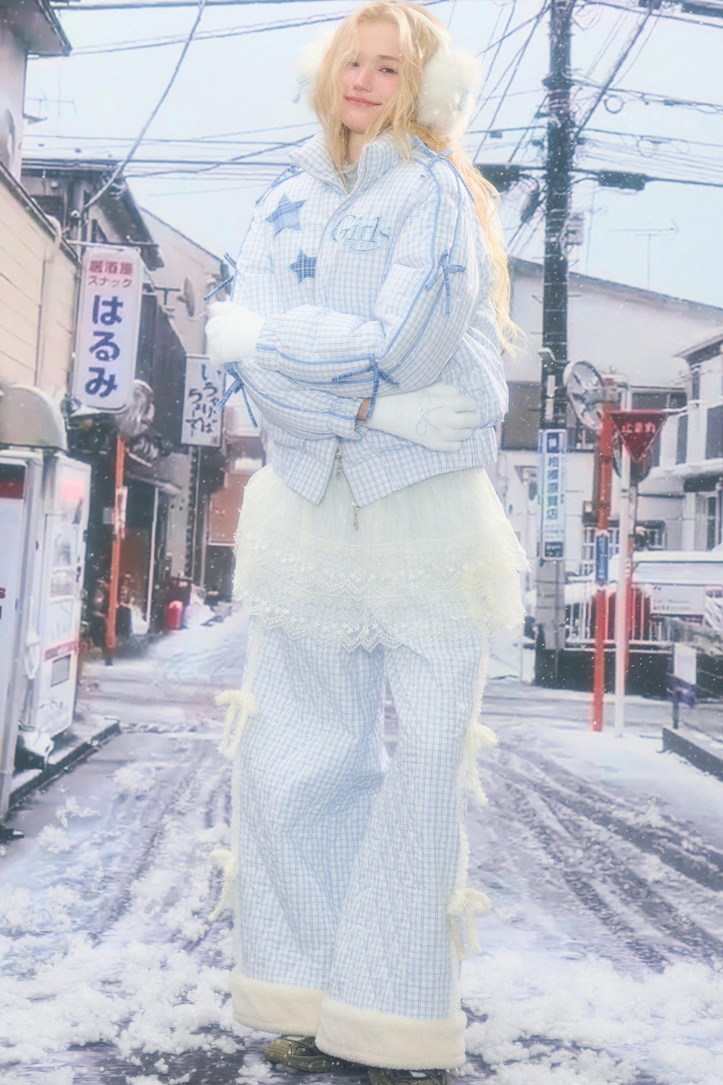 Check Star Down Jacket