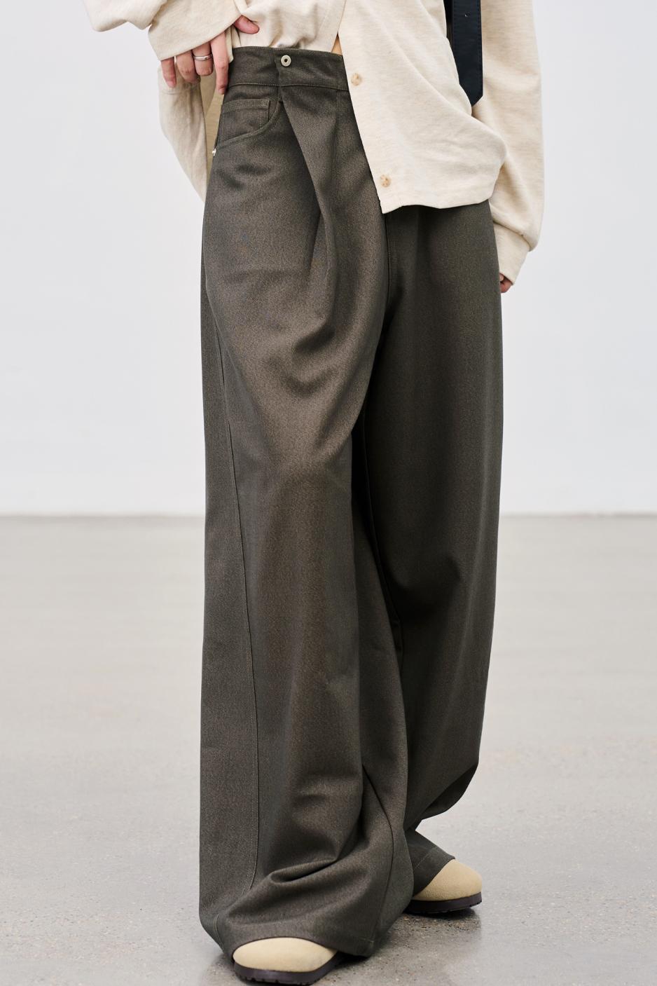 ソリッドドレーピーロングパンツ