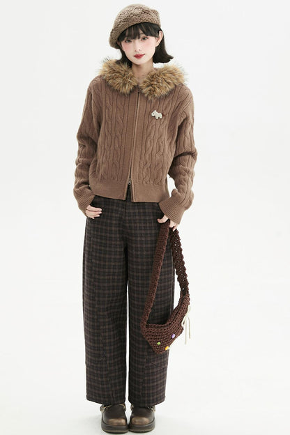 コーヒーファーカラーカーディガン