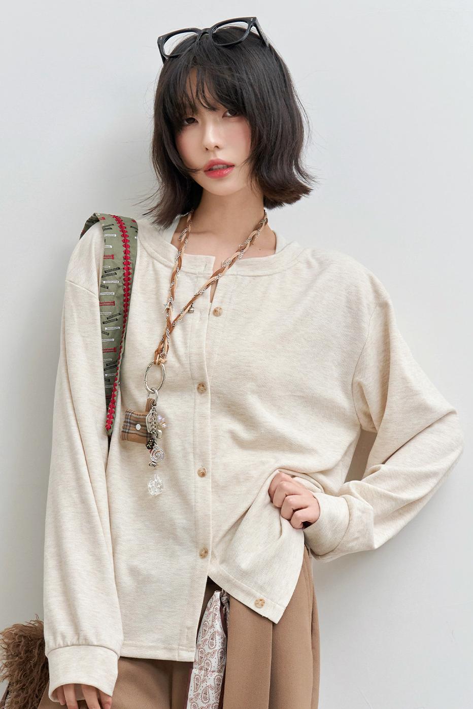 リバーシブルVネックカーディガン