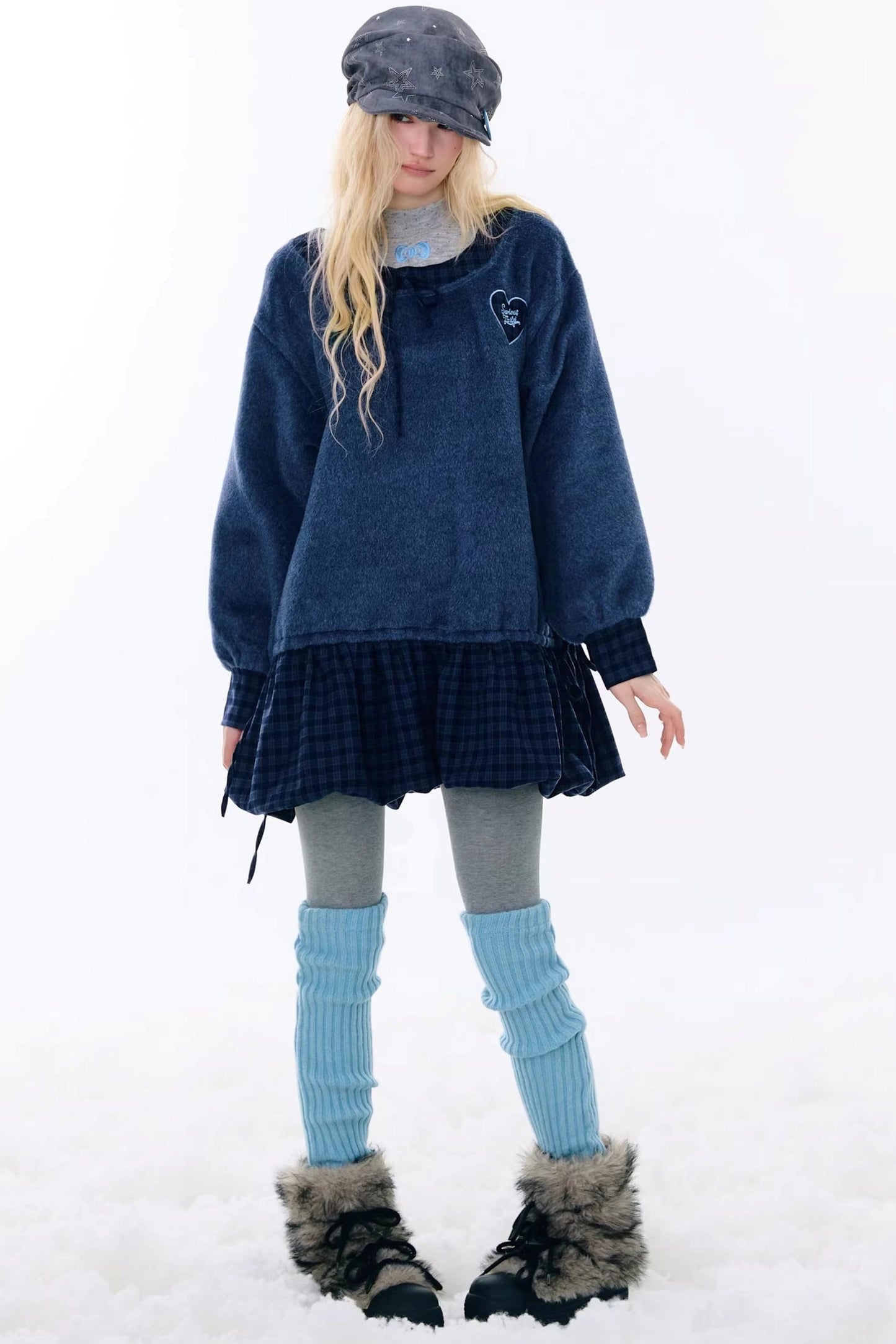 Check Loose Wide Dress