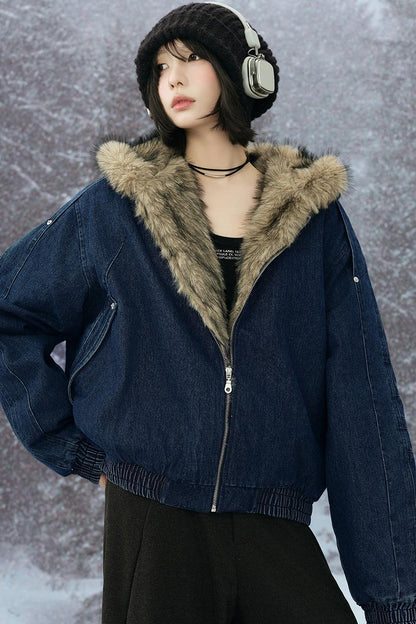 Sheepskin Hooded Jacket