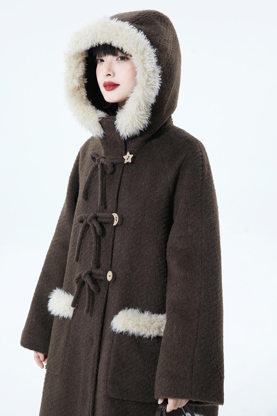 ソフトブラウンフーディコート