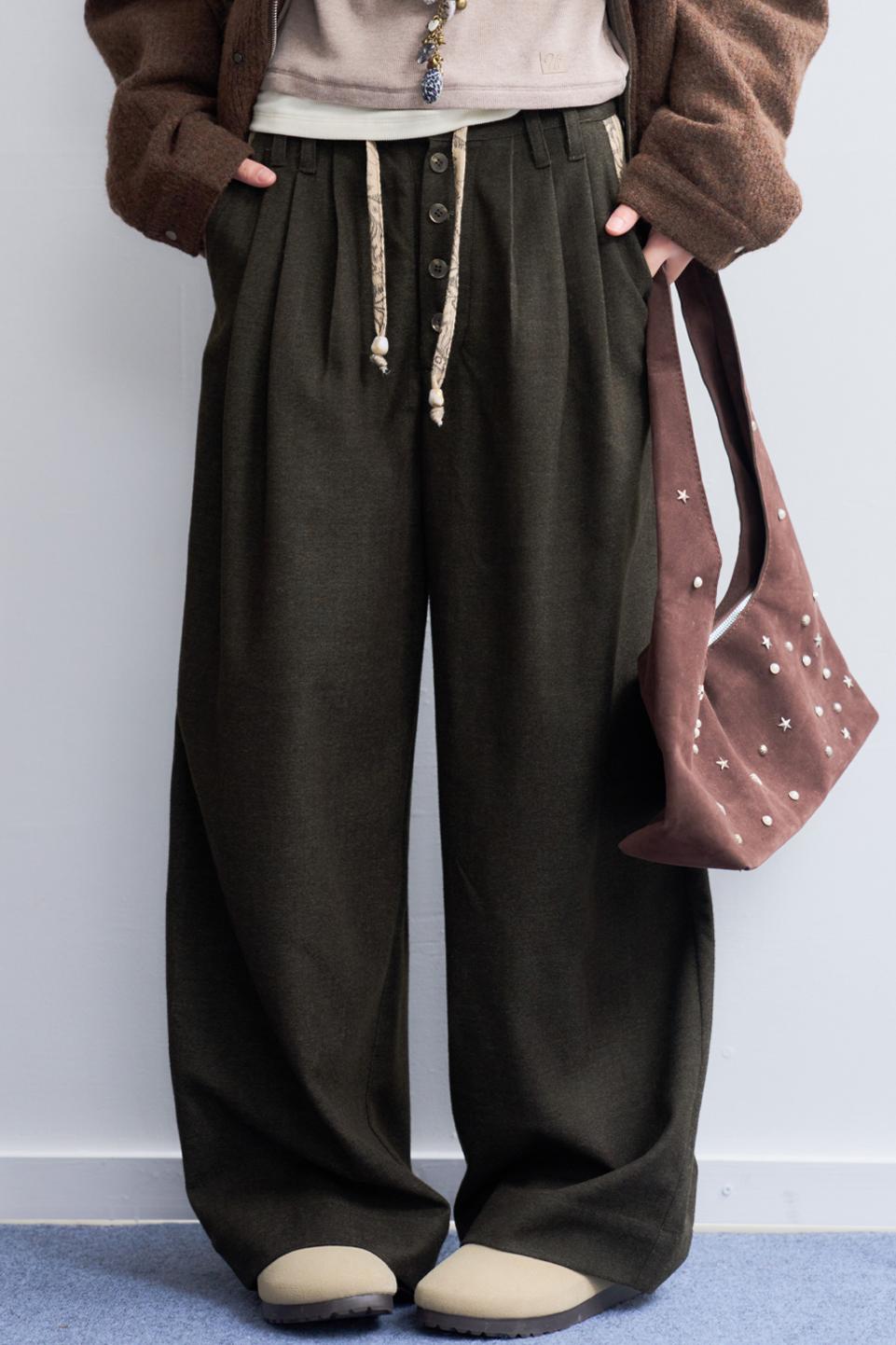 ミニマリストソリッドスラックスパンツ