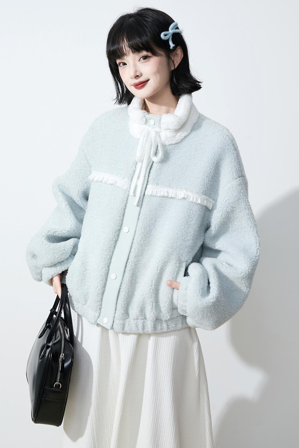 Soft mist blue longline coat