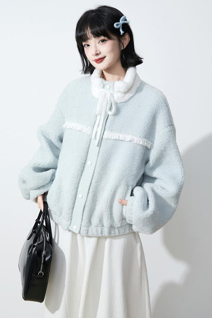 Soft mist blue longline coat