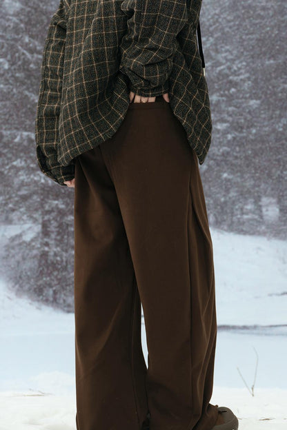 Solid color straight pants