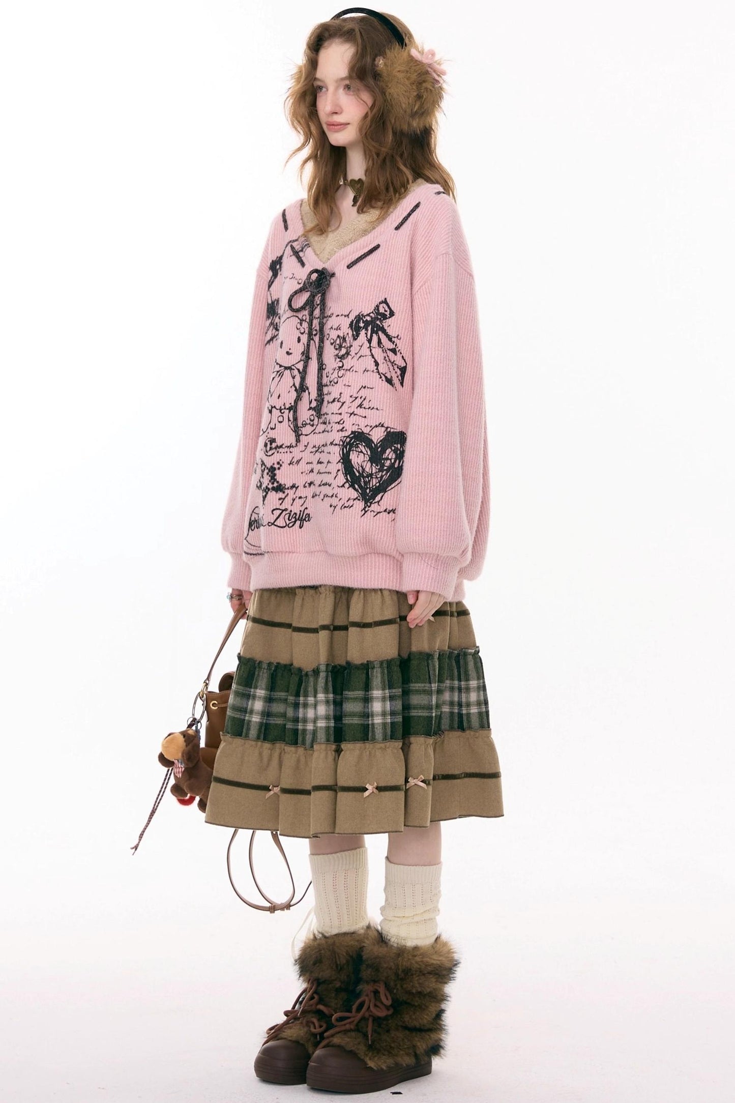 Retro Girly Plaid Skirt