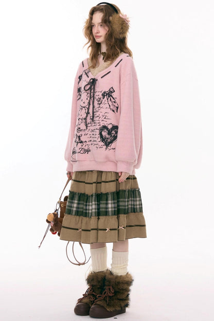 Retro Girly Plaid Skirt