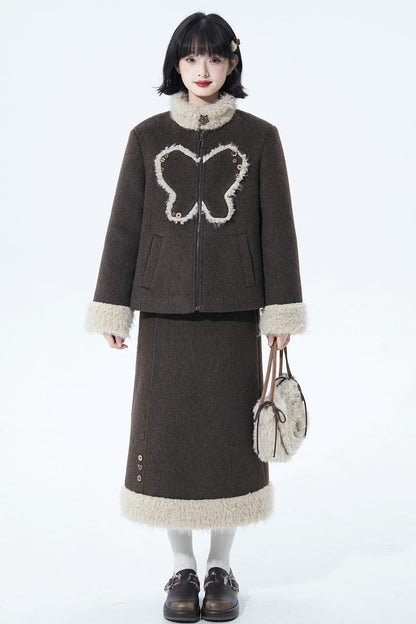 Deep Brown Wool Skirt