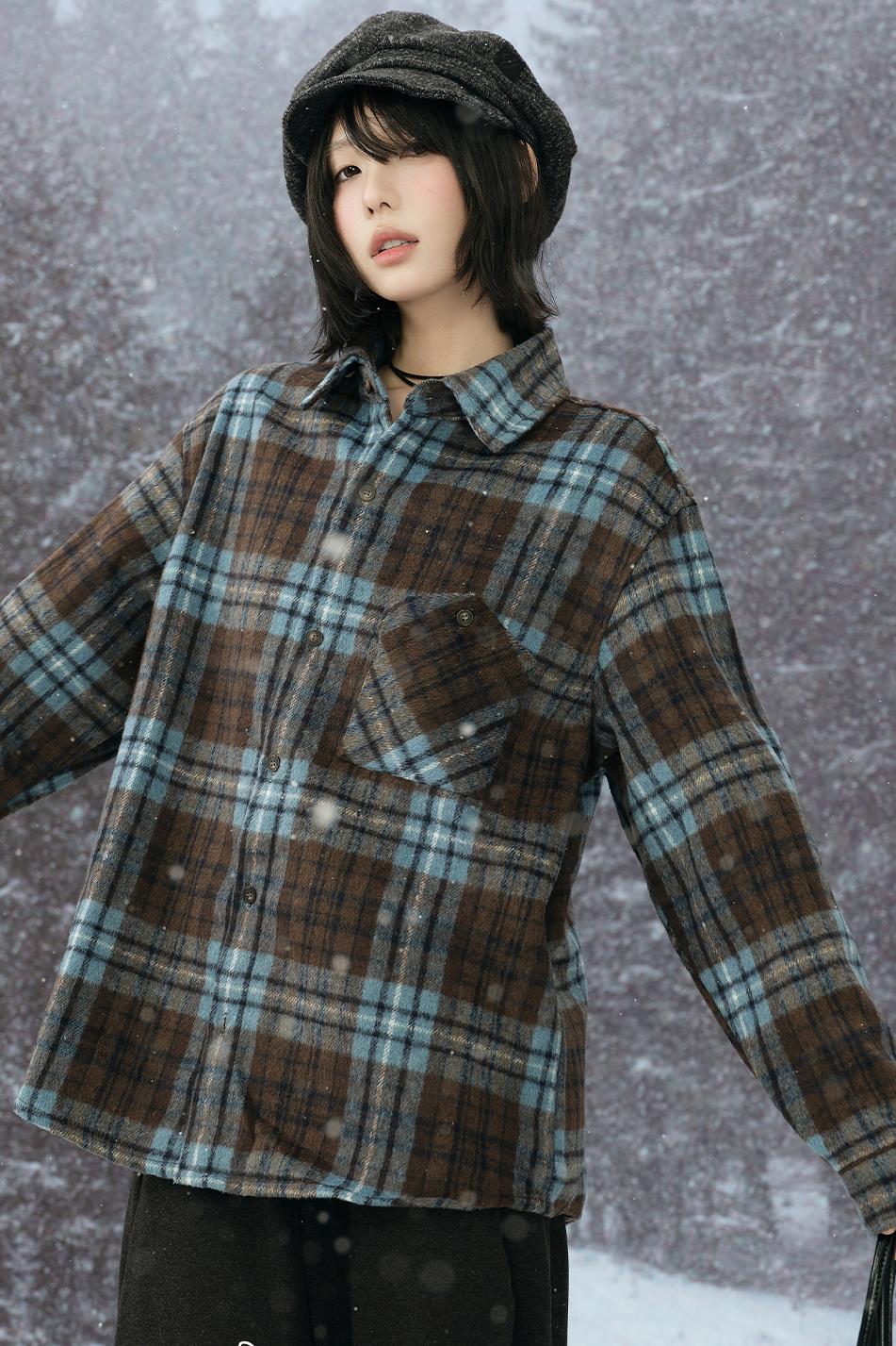 プレイドロングスリーブシャツ