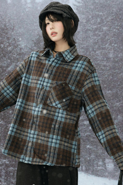 プレイドロングスリーブシャツ